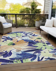 LOOMLAN Rugs Plyven Blue Washable Indoor-Outdoor Rug