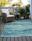 LOOMLAN Rugs Prestina Teal Washable Indoor-Outdoor Rug