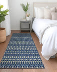 LOOMLAN Rugs Prismine Blue Washable Indoor-Outdoor Rug
