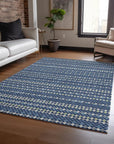 LOOMLAN Rugs Prismine Blue Washable Indoor-Outdoor Rug