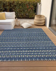 LOOMLAN Rugs Prismine Blue Washable Indoor-Outdoor Rug