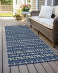 LOOMLAN Rugs Prismine Blue Washable Indoor-Outdoor Rug