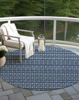 LOOMLAN Rugs Prismine Blue Washable Indoor-Outdoor Rug
