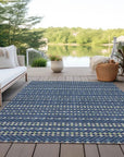 LOOMLAN Rugs Prismine Blue Washable Indoor-Outdoor Rug