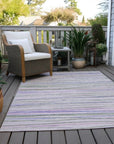 LOOMLAN Rugs Prizme Purple Washable Indoor-Outdoor Rug