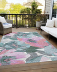 LOOMLAN Rugs Raffila Teal Washable Indoor-Outdoor Rug