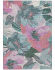 LOOMLAN Rugs Raffila Teal Washable Indoor-Outdoor Rug