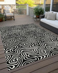 LOOMLAN Rugs Raya Black Washable Indoor-Outdoor Rug