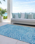 LOOMLAN Rugs Raya Teal Washable Indoor-Outdoor Rug