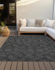 LOOMLAN Rugs Riyala Black Washable Indoor-Outdoor Rug