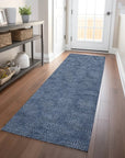 LOOMLAN Rugs Riyala Blue Washable Indoor-Outdoor Rug