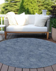 LOOMLAN Rugs Riyala Blue Washable Indoor-Outdoor Rug