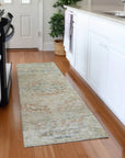 LOOMLAN Rugs Rosantha Tan Washable Indoor-Outdoor Rug