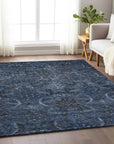 LOOMLAN Rugs Rustica Blue Washable Indoor-Outdoor Rug