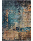 LOOMLAN Rugs Sadeeya Teal Washable Indoor-Outdoor Rug