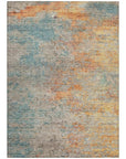 LOOMLAN Rugs Safina Teal Washable Indoor-Outdoor Rug