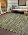 LOOMLAN Rugs Saharae Green Washable Indoor-Outdoor Rug