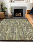 LOOMLAN Rugs Saharae Green Washable Indoor-Outdoor Rug
