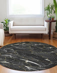 LOOMLAN Rugs Sahari Black Washable Indoor-Outdoor Rug