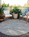 LOOMLAN Rugs Sahari Gray Washable Indoor-Outdoor Rug