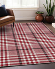 LOOMLAN Rugs Samira Red Washable Indoor-Outdoor Rug