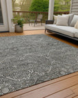 LOOMLAN Rugs Samirah Gray Washable Indoor-Outdoor Rug