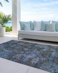LOOMLAN Rugs San Marino Teal Washable Indoor-Outdoor Rug