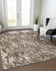 LOOMLAN Rugs Saphara Brown Washable Indoor-Outdoor Rug