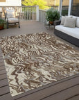 LOOMLAN Rugs Saphara Brown Washable Indoor-Outdoor Rug