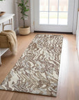 LOOMLAN Rugs Saphara Brown Washable Indoor-Outdoor Rug