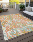 LOOMLAN Rugs Saphara Orange Washable Indoor-Outdoor Rug