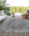 LOOMLAN Rugs Scarlune Gray Washable Indoor-Outdoor Rug