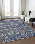 LOOMLAN Rugs Selma Blue Washable Indoor-Outdoor Rug