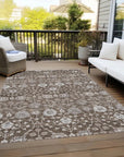 LOOMLAN Rugs Selma Brown Washable Indoor-Outdoor Rug