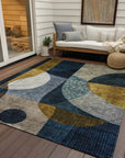 LOOMLAN Rugs Seraphine Blue Washable Indoor-Outdoor Rug