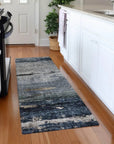 LOOMLAN Rugs Shafira Blue Washable Indoor-Outdoor Rug