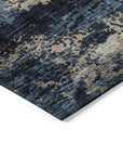 LOOMLAN Rugs Shafira Blue Washable Indoor-Outdoor Rug