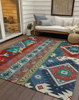 LOOMLAN Rugs Solara Red Washable Indoor-Outdoor Rug