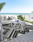 LOOMLAN Rugs Solene Black Washable Indoor-Outdoor Rug