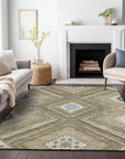 LOOMLAN Rugs Solene Brown Washable Indoor-Outdoor Rug