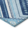 LOOMLAN Rugs Solene Navy Washable Indoor-Outdoor Rug