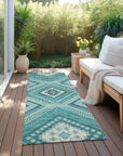 LOOMLAN Rugs Solene Teal Washable Indoor-Outdoor Rug