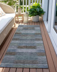 LOOMLAN Rugs Solvia Blue Washable Indoor-Outdoor Rug