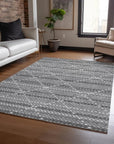 LOOMLAN Rugs Sonatia Gray Washable Indoor-Outdoor Rug