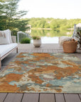 LOOMLAN Rugs Sorrin Orange Washable Indoor-Outdoor Rug