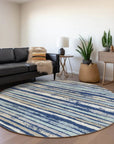 LOOMLAN Rugs Sylira Navy Washable Indoor-Outdoor Rug