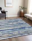 LOOMLAN Rugs Sylira Navy Washable Indoor-Outdoor Rug
