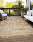 LOOMLAN Rugs Sylvaine Orange Washable Indoor-Outdoor Rug