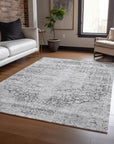 LOOMLAN Rugs Sylvia Gray Washable Indoor-Outdoor Rug