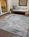 LOOMLAN Rugs Syrene Gray Washable Indoor-Outdoor Rug